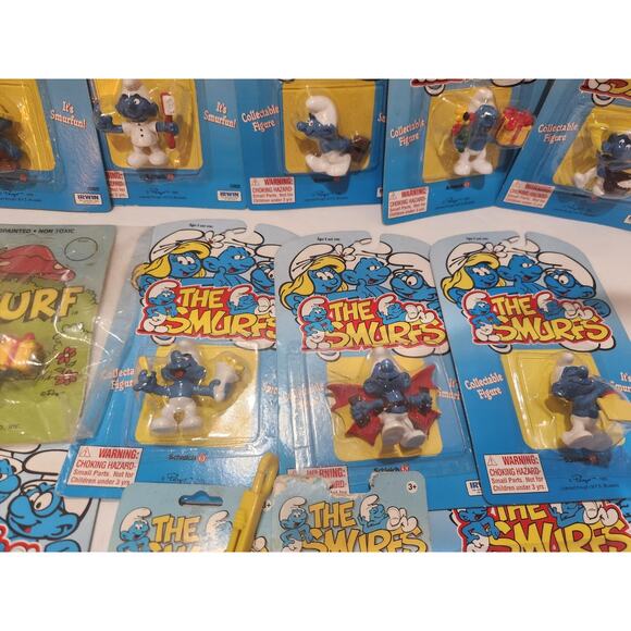 SMURFS Collectible Figures Set Of 7 NwT Peyo. Schleich 1995 And 13 From 1982 - Picture 8 of 11